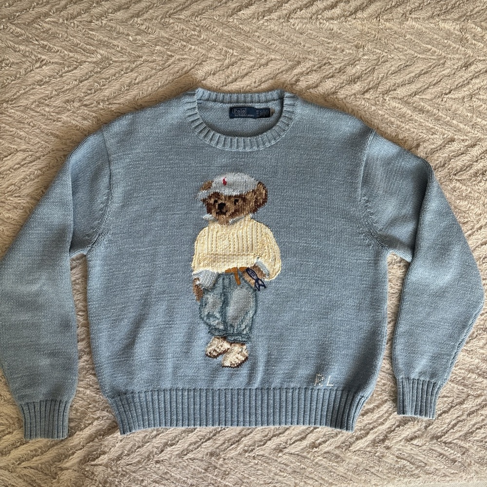 Polo Ralph Lauren Blue Bear jumper Sweater XS